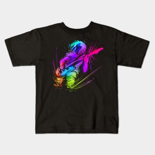 Colorful Musician Bass Electric Guitar Player Kids T-Shirt